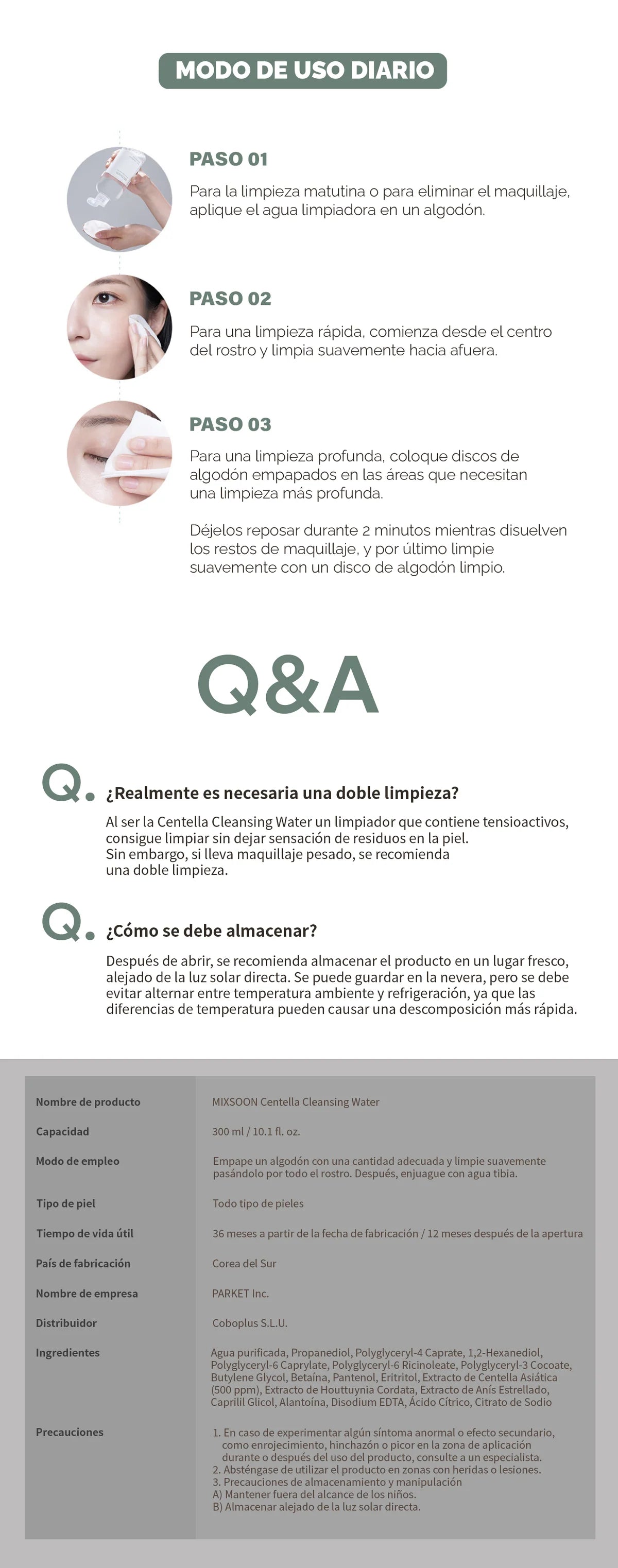 Centella Cleansing Water Mixsoon