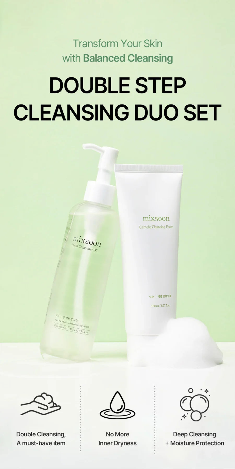 Double Step Cleansing Duo Set Mixsoon