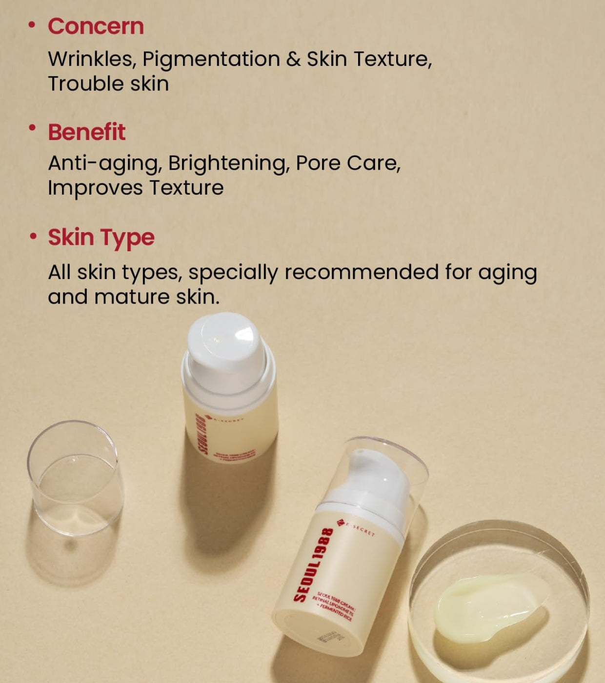 Seoul 1988 Cream: Retinal Liposome 1% + Fermented Rice K-Secret