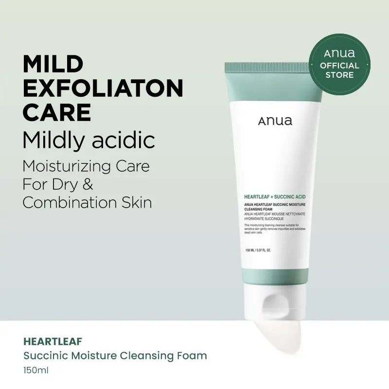 Heartleaf + Succinic Acid Cleansing Foam Anua
