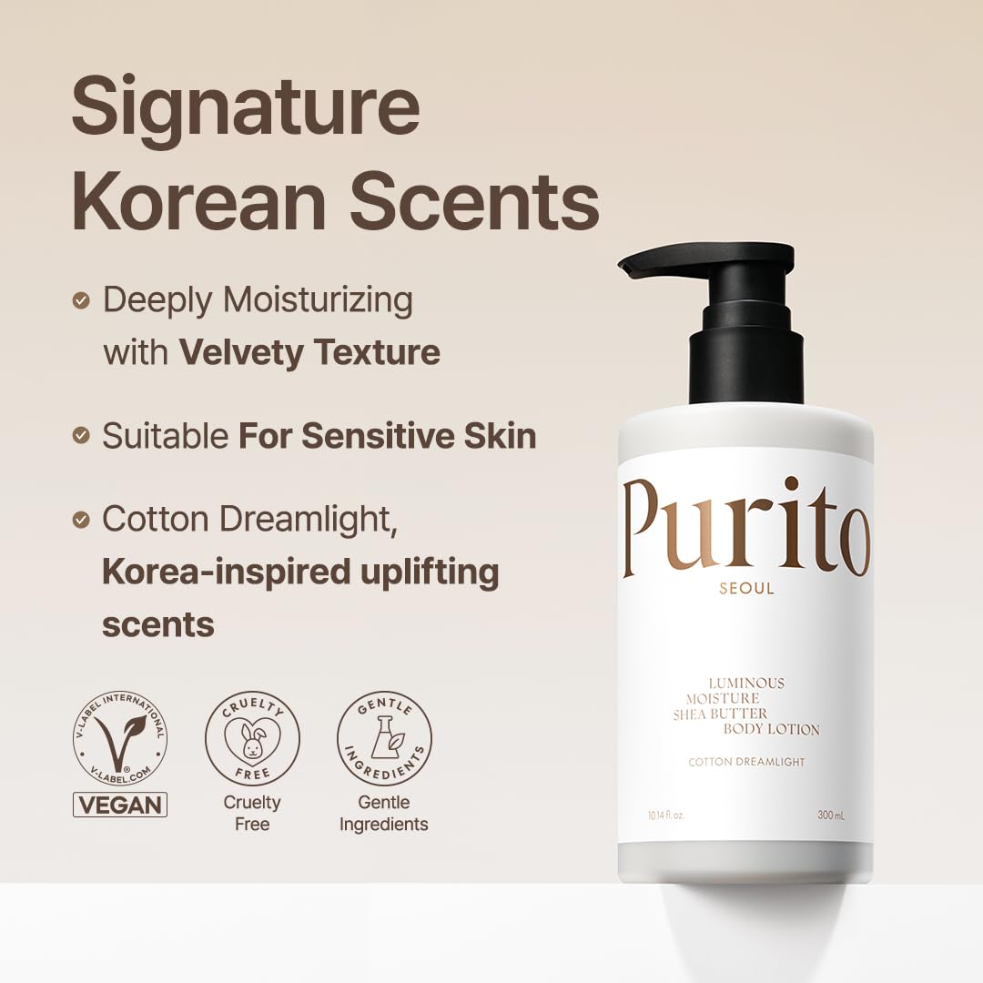Luminous Moisture Shea Butter Body Lotion Cotton Dreamlight Purito Seoul
